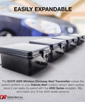 One Mile Wireless Driveway Alarm Sensor With Heavy Duty Rubber Hose 25 Ft No Brainer Setup Works With Any Dakota Alert 4000 Series Transmitter Or Receiver Real Time Alerts For Easy Driveway Security, black transmitters