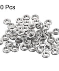 Built Different Stainless Steel Self Clinching Rivet Nuts With Smooth Round Head For Fast Thin Sheet Metal Assembly 10 32 Thread Pattern Zero Point One Four Inch Length Heavy Duty 50 Piece Fastener Set, multiple rivet nuts displayed together.