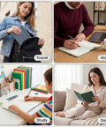 Ten Pack A5 Lined Notebooks With Durable Hardcover used in travel, work, study, and daily activities settings, pastel colors