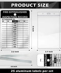 Chart of 25 Pack Fire Extinguisher Inspection Tags with Waterproof Plastic Covers, Durable Aluminum Tags, Resealable Iron Wire Seals