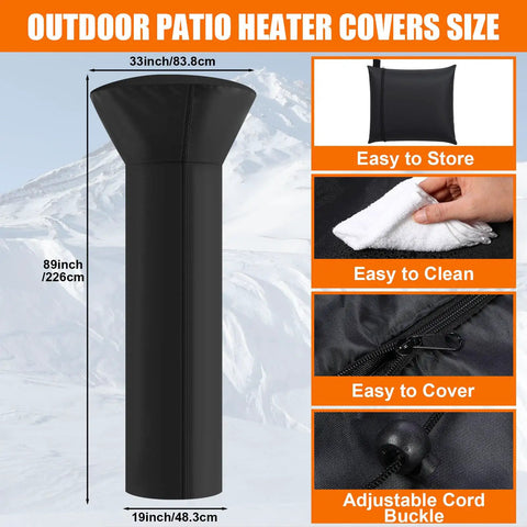 2 Pack Aluminum Patio Heater Reflector Shields With Zippered Storage Bag Dome Heat Reflector 89 x 33 x 19 Inches size detail