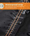 Close-up of All Weather 6 Ft Picnic Table Cover With Waterproof 420D Oxford Cloth showing waterproof seams and water droplets.