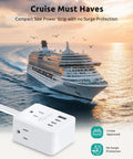 360° Rotating Flat Power Strip With 3 Ac Outlets And 4 Usb Ports Smart Extension Cord saves space for tight areas with compact design.
