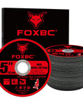 Heavy Duty 5 Inch Metal Cut Off Wheels For Angle Grinders 25 Pack Type 1 Grinding Discs With 7 8 Inch Arbor, packaged and stacked.