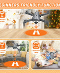 Mini Foldable FPV Drone With 1080P Camera For Kids And Adults Remote Control Quadcopter showing one-key start, altitude hold, headless mode features