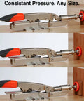 Auto-Adjust Toggle Clamp For Inline Workbench With Horizontal Base Plate, 450 Lb Hold Capacity, Quick Setup And Solid Hold
