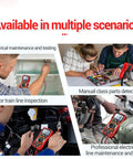 Pro Grade Digital Multimeter With Backlit LCD Case And NCV Flashlight For Quick Live Wire Detection And Data Hold Measuring AC DC Voltage Current Capacitance Resistance Continuity And Diode Test, red case