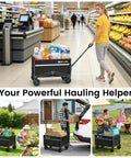 Heavy Duty Collapsible Wagon Cart That Hauls Up To 220Lb With All Terrain Wheels used for groceries, gardening, and outdoor activities.