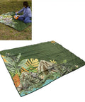 Picnic Blanket With Dot Print Thick Foldable Beach Mat For Indoor Outdoor Adventures in jungle design, on grass