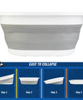 Collapsible Laundry Basket 39L 10.3 Gallon Portable Sink Multipurpose Plastic Bin Hamper Ice Bucket Camping Essential Gear for Outdoor Trips