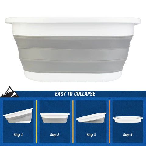 Collapsible Laundry Basket 39L 10.3 Gallon Portable Sink Multipurpose Plastic Bin Hamper Ice Bucket Camping Essential Gear for Outdoor Trips
