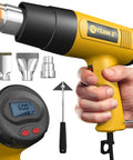 Heavy Duty 1800W Heat Gun Kit With LCD Display And Overload Protection 212F To 1112F Adjustable Temperature 4 Nozzles