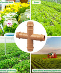 12 Pack 1/2 Inch Drip Irrigation Cross Connectors Four Way Tee Barbed Hose Fittings for 1/2 Inch Tubing in garden settings