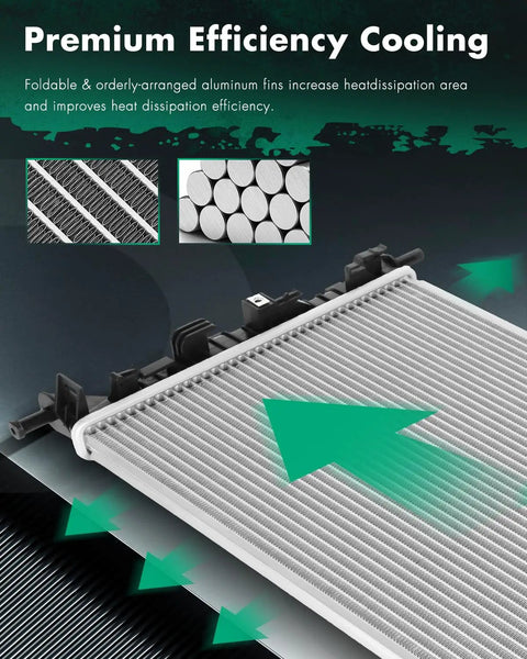 Beefed Up Engine Coolant Radiator For Toyota Forklift 16410U217071 showing aluminum fins for heat dissipation efficiency.