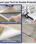 12 Pack Rug Tape Gripper For Hardwood Floors Double Sided Reusable Under Rug Tape Sticks Non Slip Rug Pads demonstrated.