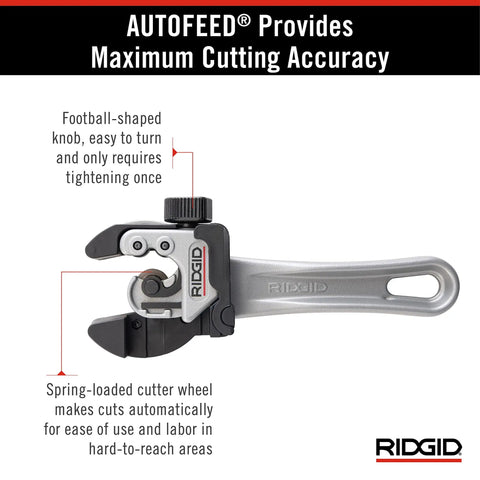 2-In-1 Close Quarters Tubing Cutter With Auto Feed For 1/4 To 1-1/8 Inch Copper, Brass, And Aluminum Tubing, Compact Auto-Feed Cutter Delivers Clean, Precise Cuts In Tight Spaces For Pros
