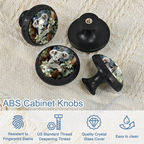 4 Pack Round Cabinet Knobs And Drawer Pulls With Screws For Home Kitchen Bathroom Furniture Kid Friendly Koala Design