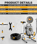 Pro Grade Electric Airless Paint Sprayer 1010W Motor 3000 PSI showcasing spray tips, nozzles, hoses, and accessories for painting projects.