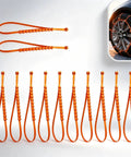Heavy Duty Car Snow Tire Chains 12 Piece Set Spiral Anti Skid Traction Straps orange adjustable zip ties for winter driving.