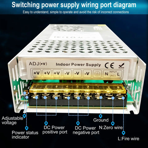 48V 600W DC Switching Power Supply With Universal 110V And 220V AC Input wiring port diagram