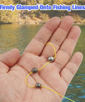 Removable Split Shot Weights For Fishing 1.8G 60Pcs Round Lead Sinker Set shown on fishing line