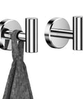 Two Pack Polished Chrome Wall Mount Towel Hooks For Bathroom Kitchen Garage Heavy Duty 304 Stainless Steel Coat Robe Hanger Cabinet Closet Door Hook Rack For Hotel Pool