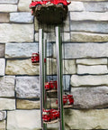 Red Fire Engine Wind Chime For Patio And Garden Decor Fire Fighter Theme Fire Truck Model With Hydrants 20 Inch Tall Resin Wind Chime