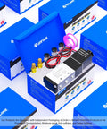 24V DC 2-Position 5-Way Solenoid Valve package with accessories and blue branded box
