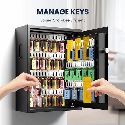 Heavy Duty 103 Position Electronic Key Lock Box With Anti Theft Deposit Slot And Key Out Tags Wall Mount Key Safe In Use