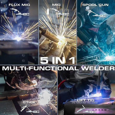 Professional 200 Amp Dual Voltage Mig Welder Workhorse Featuring Stick And Lift TIG Functions For Aluminum And Steel Heavy Hitter Multi Process Job Ready System