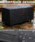 Rectangular Fire Pit Cover Fits 44 Inch Fire Table Waterproof And UV Resistant 600D Built Tough Outdoor Cover on wet patio