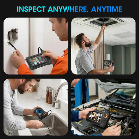 Four uses of Pro Grade Single Lens Endoscope Camera With Light 1080P Borescope for Tight Spaces 4.3 Inch IPS Screen