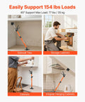 Sturdy Telescopic Support Pole For Cabinets, 2-Pack Steel Third Hand Tool Adjustable Quick Support Rod 154 Lbs Capacity supporting cabinets and tiles.