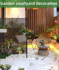 Rock Solid Outdoor Privacy Screen 43 Inch Long 70.8 Inch High Metal Fence Panel Freestanding Weatherproof Anti Corrosion in garden courtyard.