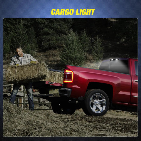 High Mount 3Rd Brake Light LED Cargo Lighting For Chevy Silverado and GMC Sierra Trucks 2014 2018 in use at night