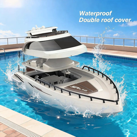 Remote Control Boat 4CH Electric RC Watercraft Yacht Style Sail Cruiser For Lake And Pool realistic action in pool