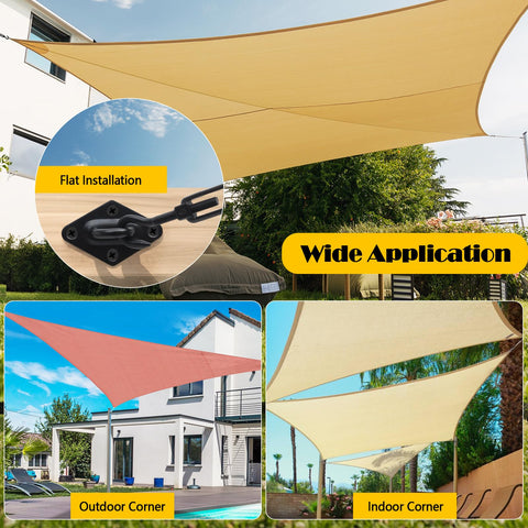 Tough As Nails 304 Stainless Shade Sail Hardware Kit 6 Inch Matte Black For Triangle And Rectangle Installations display