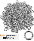 Heavy Duty Metal Grommets Kit 1000 Pieces Three Eighths Inch Eyelets And Washers For Banners Posters Fabric Clothes Leather Belts Punching