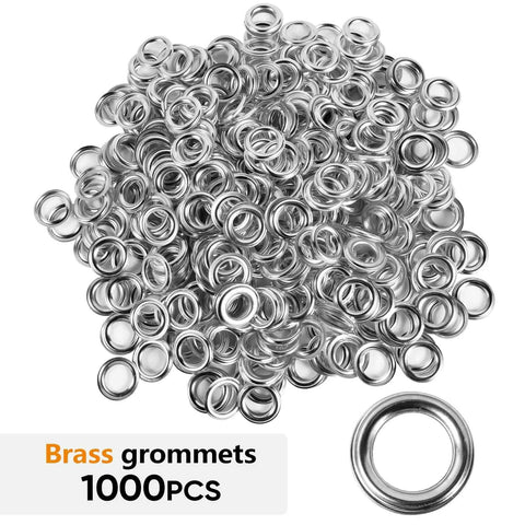 Heavy Duty Metal Grommets Kit 1000 Pieces Three Eighths Inch Eyelets And Washers For Banners Posters Fabric Clothes Leather Belts Punching