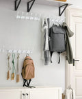 Six Hook Wall Mounted Coat Rack In White Stainless Steel Finish For Coats Hats Bags A Hard Working Yet Slick Entryway Organizer