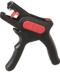 Black and red Wire Stripper For Recessed Areas With Narrow Profile Auto Adjusts To 22 To 12 AWG Strips Single Or Multi Stranded Wire