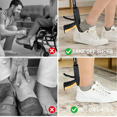 32 Inch Folding Reacher Grabber Tool With Shoehorn, 360 Degree Rotating Head, Magnetic Pick Up, Long Reach For Seniors, Arthritis Friendly Assist Tool, Easy On And Off Shoes, Durable Lightweight Aid No Bending Required