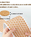 Top Shelf Bulk Pack 2000 Self Adhesive Cork Bumper Pads For Cabinet Doors Furniture Protectors Scratch Resistant Cushions For Tables Drawers Kitchen Repairs, showing 0.55 inch cork dots.