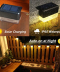Solar Deck Lights 12 Pack Outdoor Waterproof LED Warm White and Color Changing for Stairs Fence Garden Patio Yard Porch and Steps