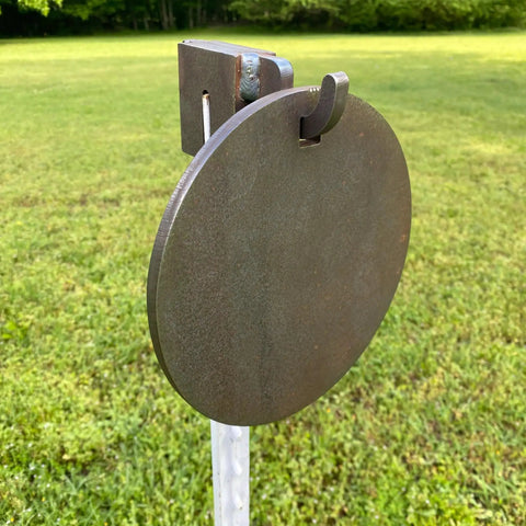 AR500 Steel Shooting Targets Four Piece Gong Set Includes Three Eighths Inch Thick Plates and Diameters Three Four Five Six Inches