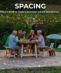 Family enjoying outdoor dinner with Outdoor Mosquito Repellent Incense Sticks, 120 Pack With Natural Citronella, Lemongrass And Rosemary Essential Oils, DEET Free, Pet Safe, Creates Mosquito Barrier For Backyard, Patio, Camping, Travel And Indoor Use placed around patio table.