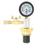 Premium Coolant System Refiller Kit With Three Universal Adapters shows a pressure gauge for coolant air purge.