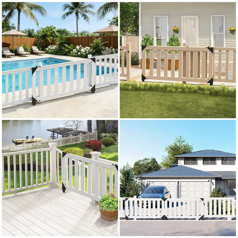 Beefy Sliding Gate Hardware Kit For Wooden Gates With Anti Sag Brackets And Adjustable Roller Guide Heavy Duty Outdoor Gate Set With Latch Pull Handle Magnetic Drill Bit Fits 1 To 2 Inch Thick Gates on white sliding wooden gates
