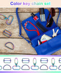 Dope Rainbow Bag Hardware Set Featuring Swivel Hooks D Rings And Tri Glide Buckles For DIY Crafts Purse Straps Dog Collars with key chain.