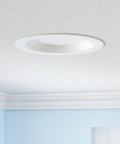 5/6 Inch LED Recessed Retrofit Downlights Pack installed in ceiling, showing baffle trim and color selectable feature